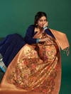 LEHER - Rani Pink Silk Printed Banarasi Dupatta
