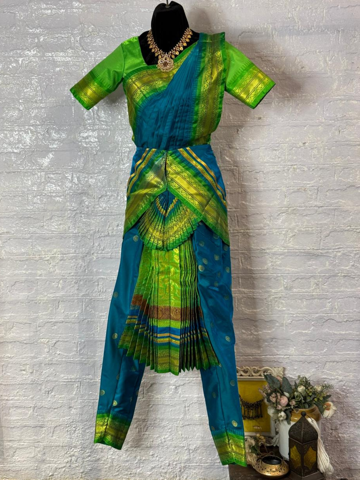 Polyester Kanjiwaram Saree Bhartnatyam Costume | L