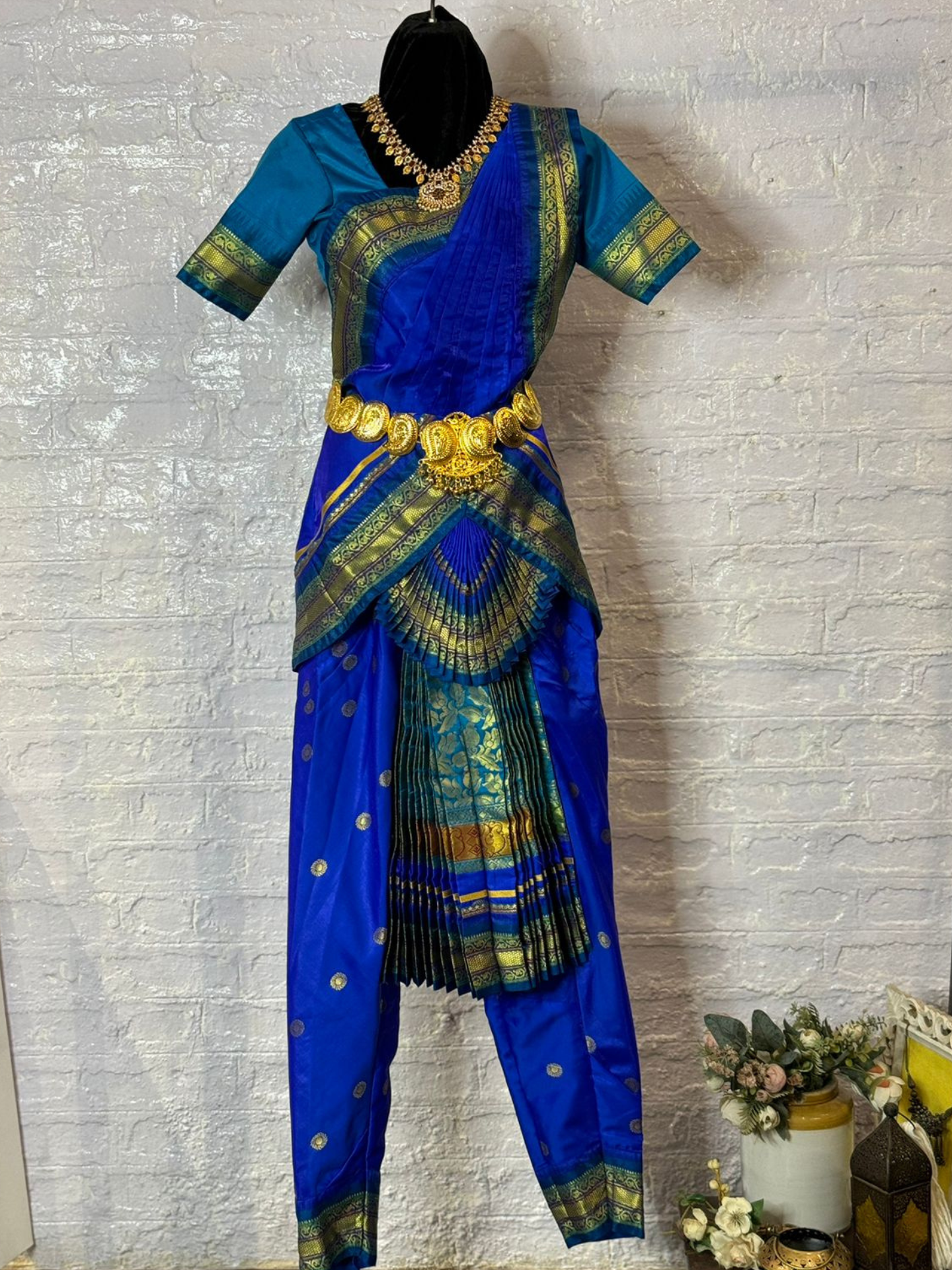 Polyester Kanjiwaram Saree Bhartnatyam Costume | L