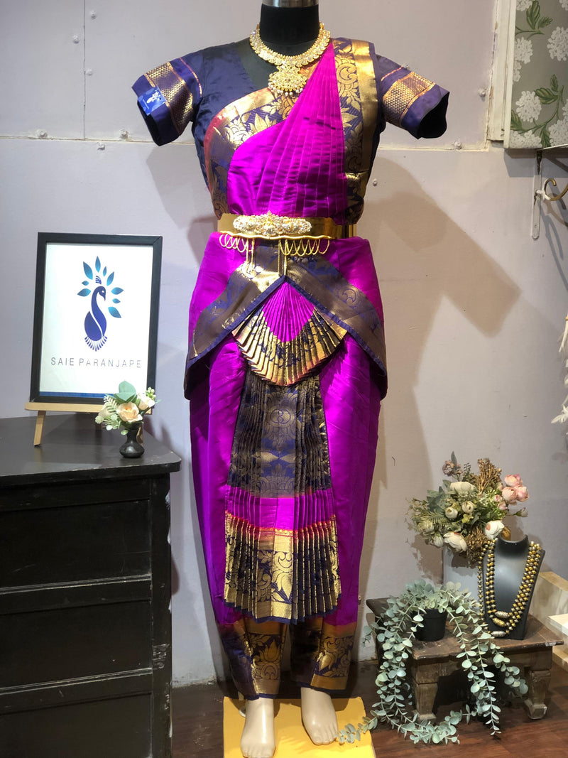 TEMPLE COUTURE - Semi Silk Paithani Costume in Magenta