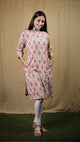 LEHJA LITE - Pink Floral Printed Kurti