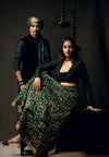 Men's Raw Silk Kurta & Dupatta with Velvet Jacket