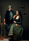 Raw Silk Top with Brocade Lehenga